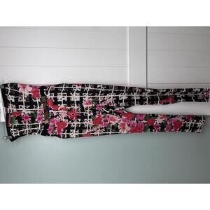 2B Bebe Floral Jumpsuit with Gold Metal Ban Preowned Size XS